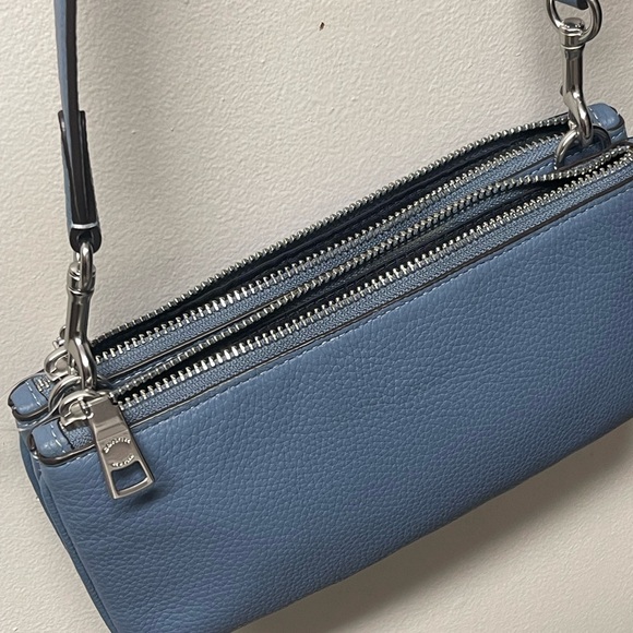 NEW Coach Pebble Leather Double Zip Crossbody Bag Detachable Strap Drop22”CJ789 - Picture 9 of 17